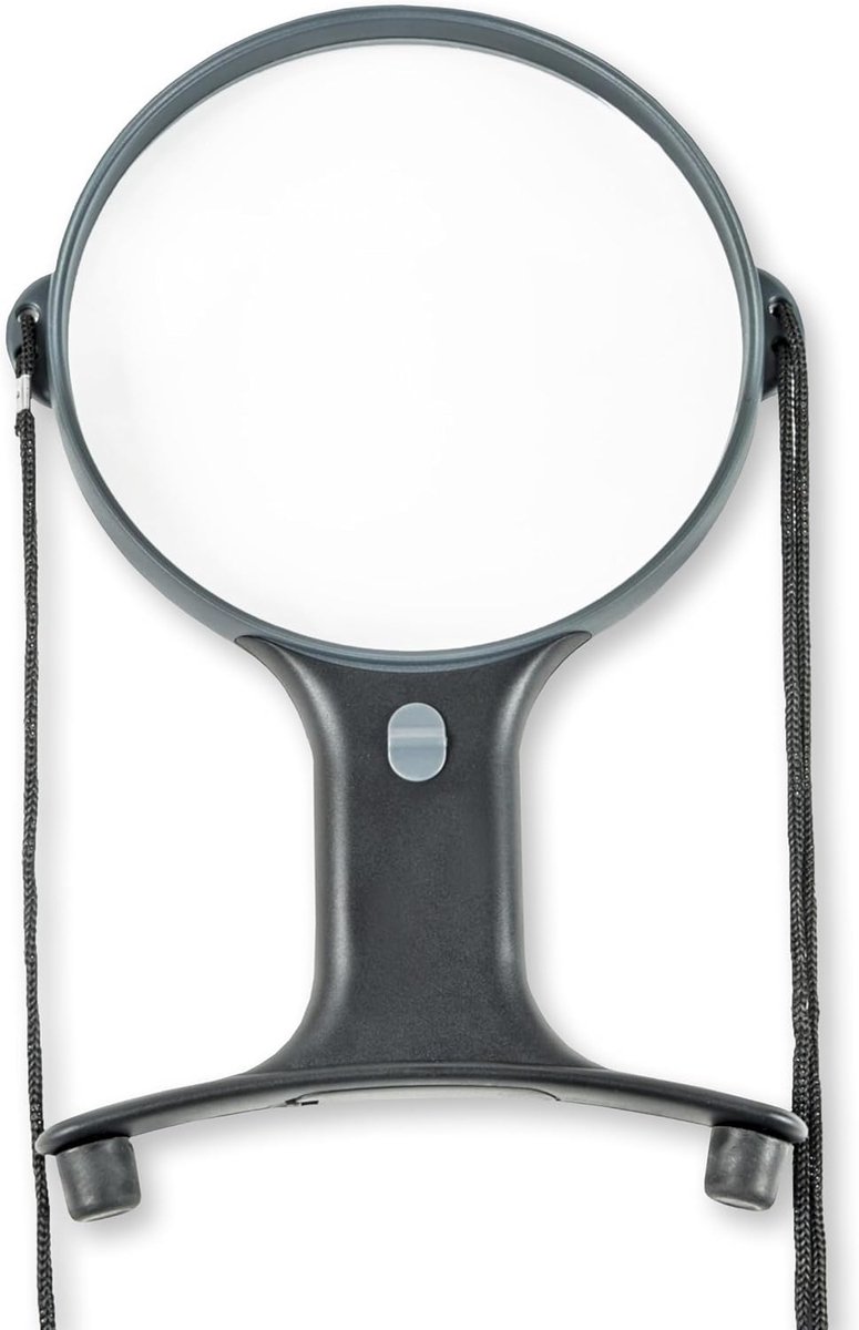 MagniShine Handloep om te Hangen, 2 Stuks, met LED (HF-66) | Dual LED Handsfree verlicht vergrootglas - voor lezen, knutselen en naaldpunt met verstelbare nekriem (HF-66)