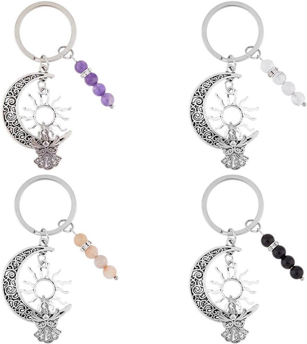 Levensboom sleutelhanger natuurlijke kristalsteen handgemaakte DIY sleutelhanger hanger edelsteen charme ketting sleutel charme handgemaakt