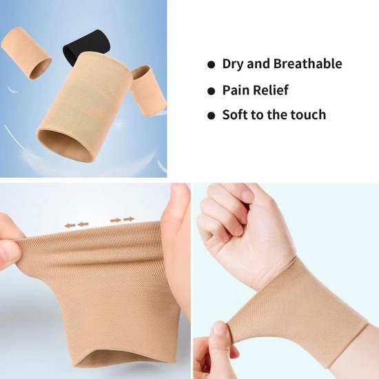 2 paar elastische armbanden, polssteunen, polsbandages, armbanden voor vrouwen, polssteun, elastische bandages, sportarmbanden — afbeelding 3