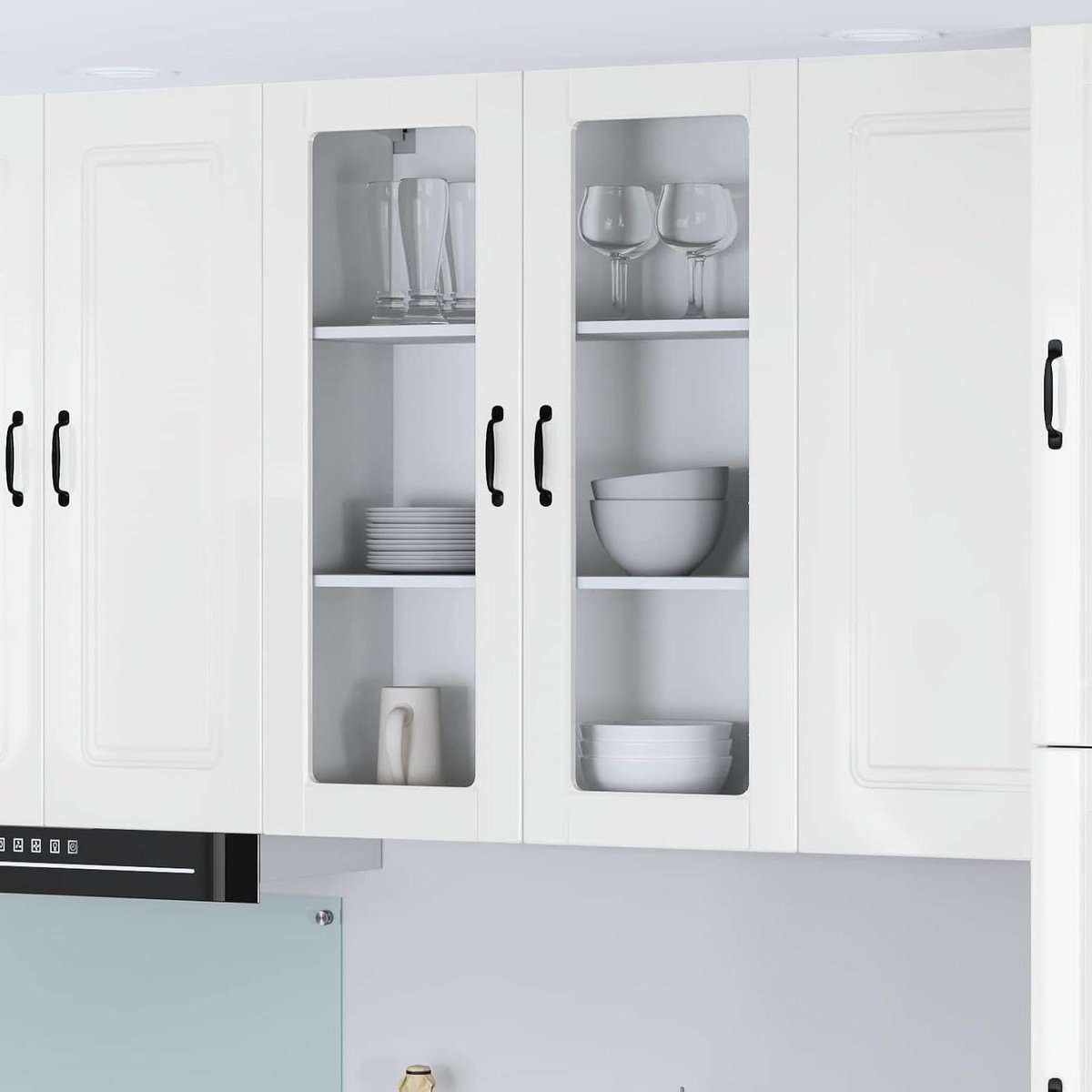 Keukenkast - Opbergkast Keuken - Keuken Organiseren - Schuifdeuren - 80 x 31 x 100 cm - Hoogglans Wit