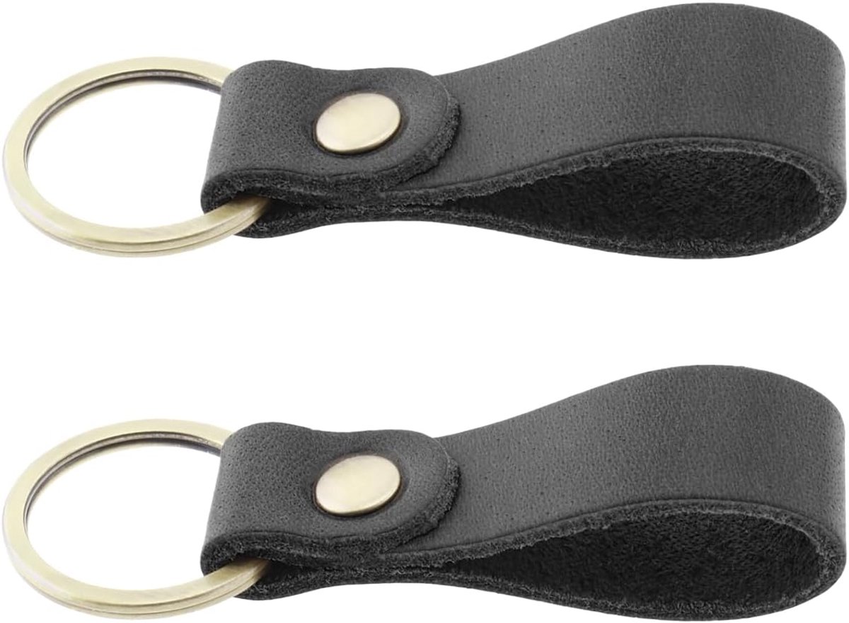 Set van 2 Hoge Kwaliteit Retro Vintage Lederen Metalen Sleutelhanger Sleutelhanger Riem voor Auto Sleutel Appartement Sleutelhanger Thuis Sleutelhanger Strap Houder Lanyard