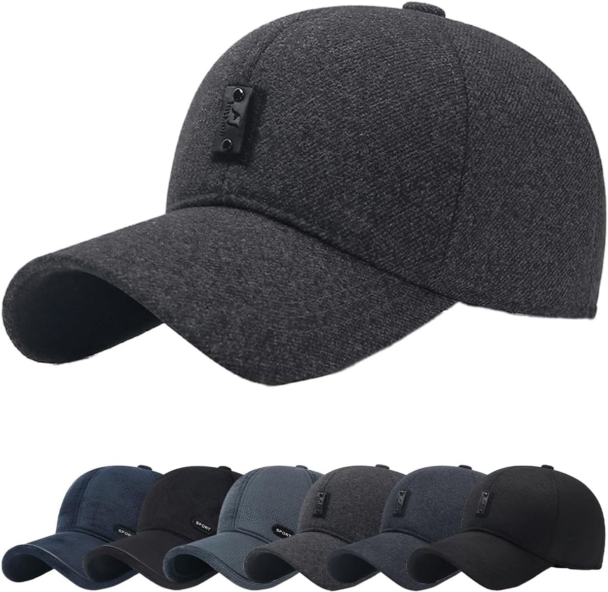 Winter platte pet met oorkleppen flatcap baseballpet heren wintermuts winter honkbalpet met uitklapbare oorbescherming winterpet herfst pet