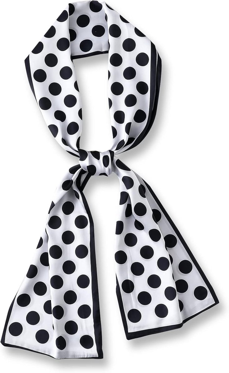 Zijden sjaal dames skinny sjaal polka dots bedrukt paisley patroon klassieke retro stijl satijnen stropdas sjaal smalle lange halsdoek decoratieve bandana hoofdtooi hoofdbanden haarband lint