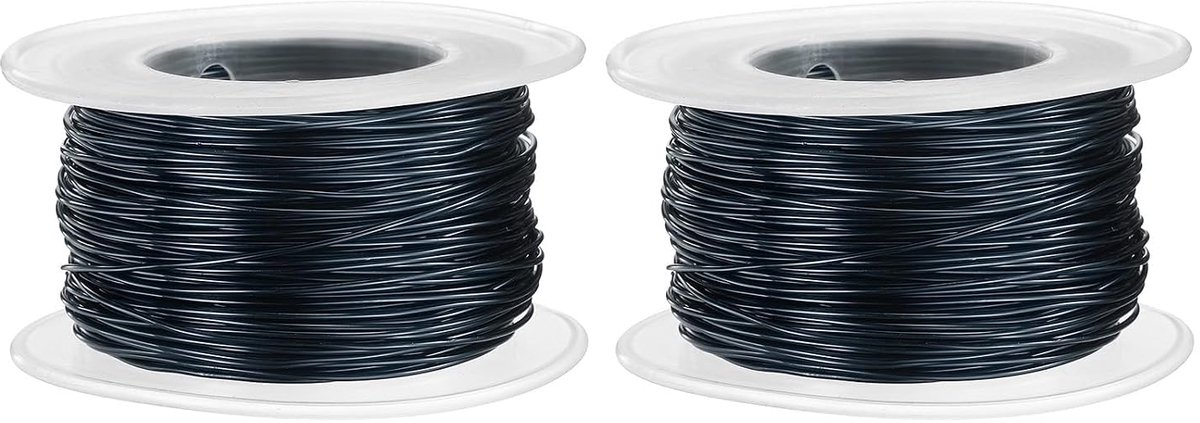 Draad, 2 stuks, 20 gauge, 0,8 mm, 30 meter, flexibel, flexibel, geanodiseerd metaal, sieraden, modelleerdraad voor sieraden, modelbouw, doe-het-zelf, zwart