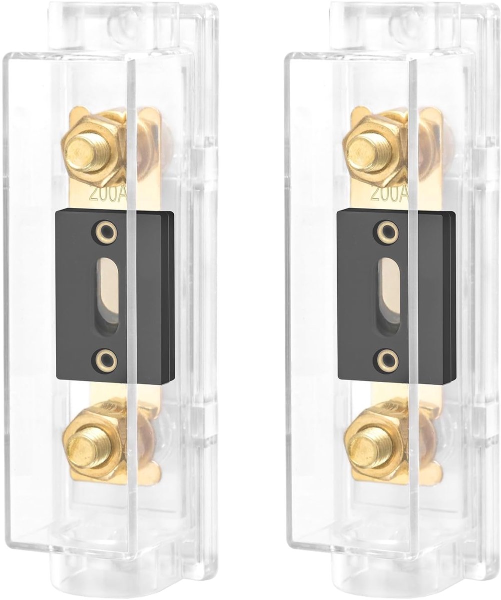 Auto Audio Video Stereo ANL-zekeringhouder, 0/2/4 gauge in en uit, met ANL-zekering, 2 stuks (ANL-200A)