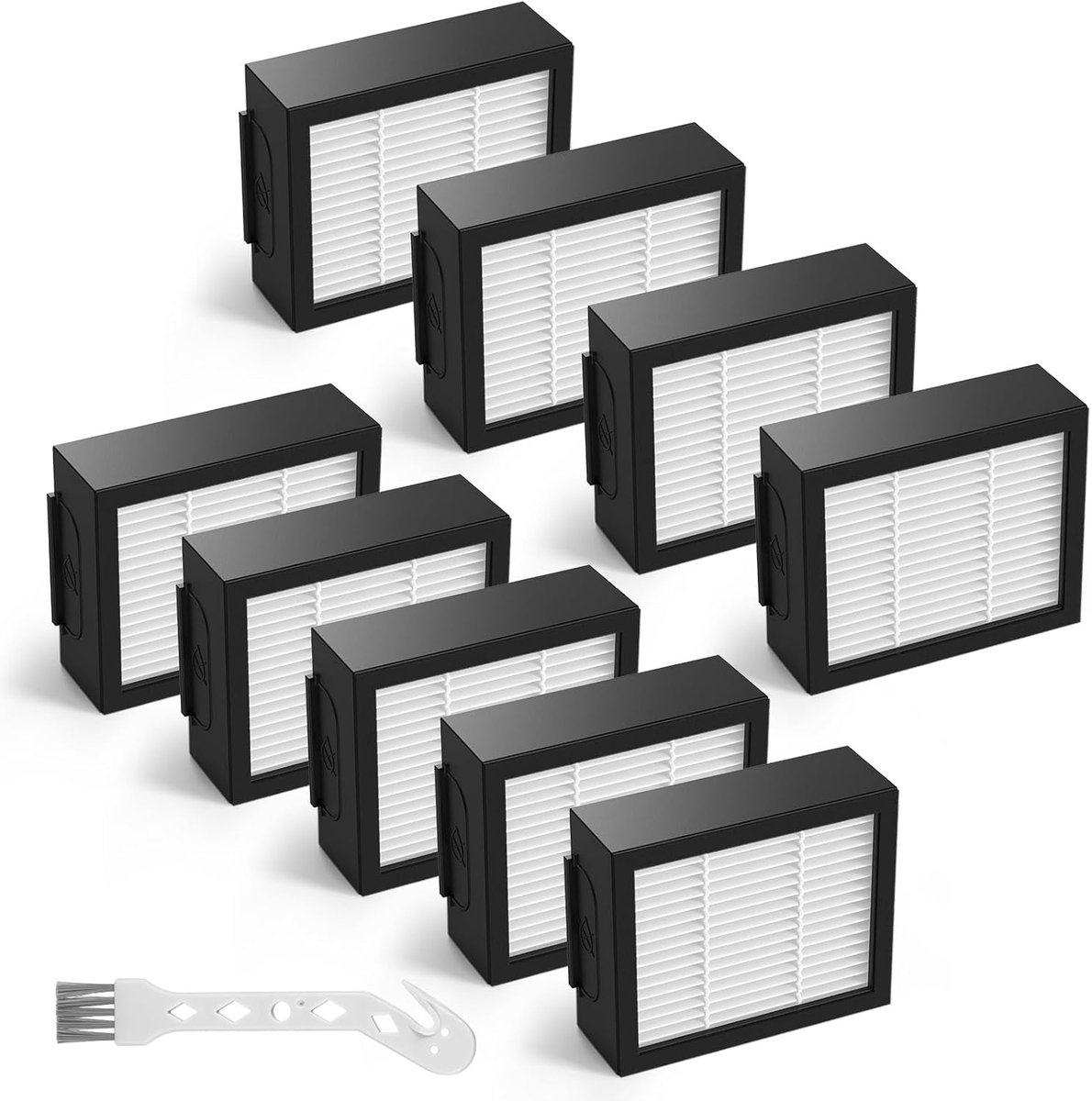 9 Pack Vervanging HEPA-filter voor iRobot Roomba evo, i, e, j Serie: E5 E6 E7 i1 i3 i4 i5 i6 i7 i8 j7 en alle Plus versie robotstofzuigers (NIET FOT J7+)