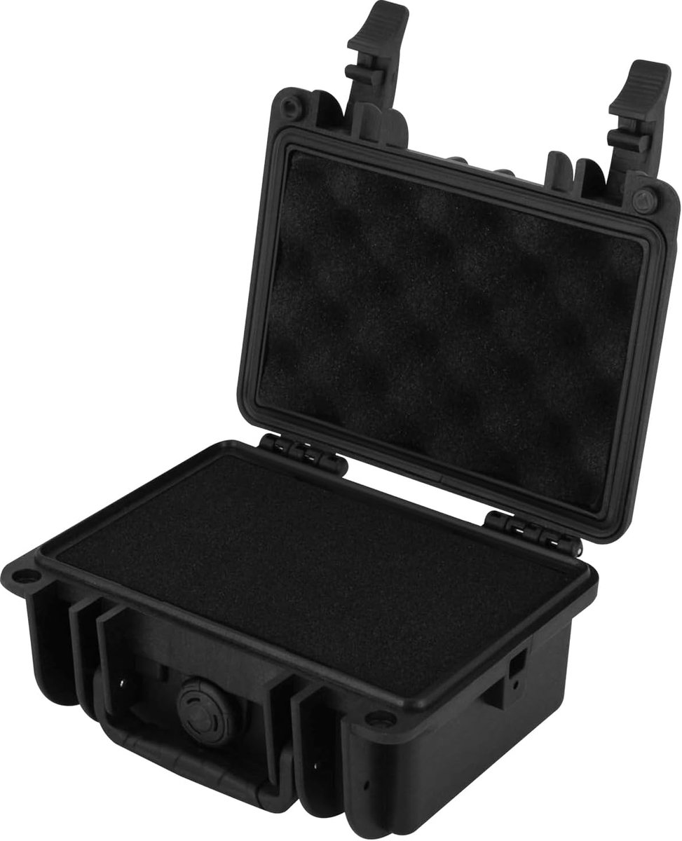 Fotokoffer, transportkoffer met rasterschuim, 21,6 x 18 x 10,3 cm | Universele koffer outdoor weerbestendige stofdichte koffer afsluitbaar voor cameralens elektronica meetinstrumenten