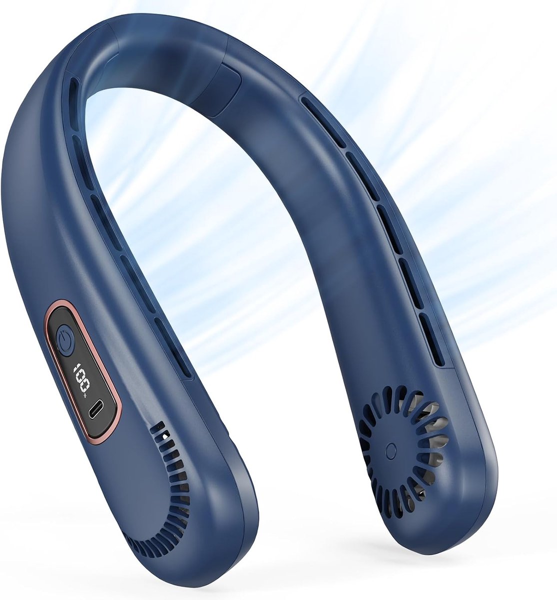 Nekventilator - 5000mAh USB Ventilator,3 Snelheden,360° Luchtstroom,Bladloos Ontwerp,Type-C Oplaadbaar,LED-Display,Lichtgewicht Persoonlijke Ventilator voor Binnen,Kamperen,Reizen,Sport
