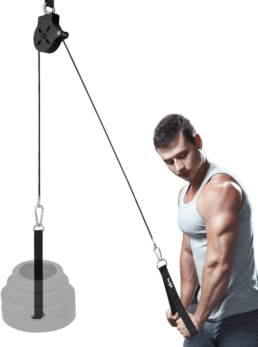 2,5 cm en 5,1 cm (1 inch) en 5,1 cm (2 inch), kabelsysteem voor sportschool, robuuste fitnessapparaten voor thuis met tricepstouw-accessoires