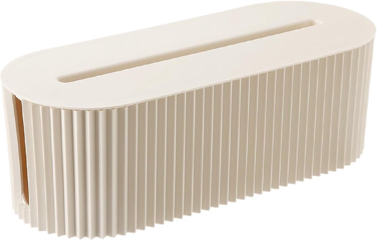 Power Stripe Organizer, kabelbox, verbergen en verbergen stekkerstrips en stroomkabels voor televisies, computers en bureaus (beige)