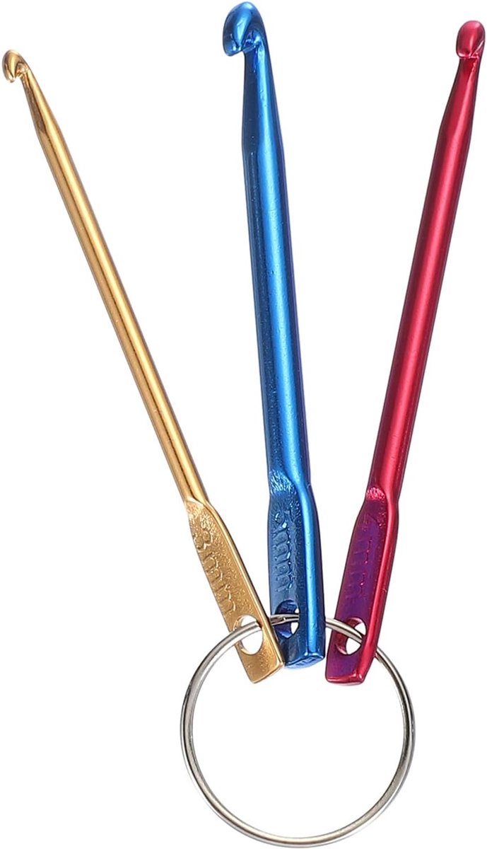 Haaknaalden set, 3 stuks kleur korte haaknaald set ergonomische breien haak kit naalden voor haak garen ambachtelijke handen beginnen doe-het-zelf benodigdheden, veelkleurig
