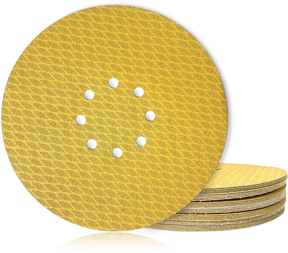 40 stuks schuurpapier 225 mm klittenband (korrel 40/60/80/100/120/150/180/240), hoogwaardige schuurschijven met 8 gaten met aluminiumoxide & latex papierbasis, compatibel met excentrische