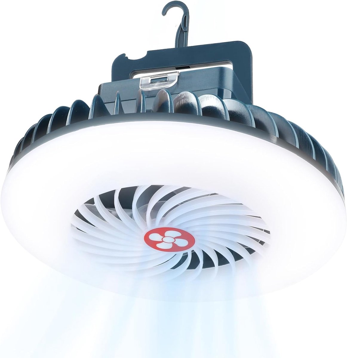 Led-campinglamp met ventilator, USB-oplaadbaar, 2-in-1 campingventilator met licht, magnetische tentlamp, lantaarn, outdoor campingaccessoires voor wandelen, vissen, strand, reizen, caravan