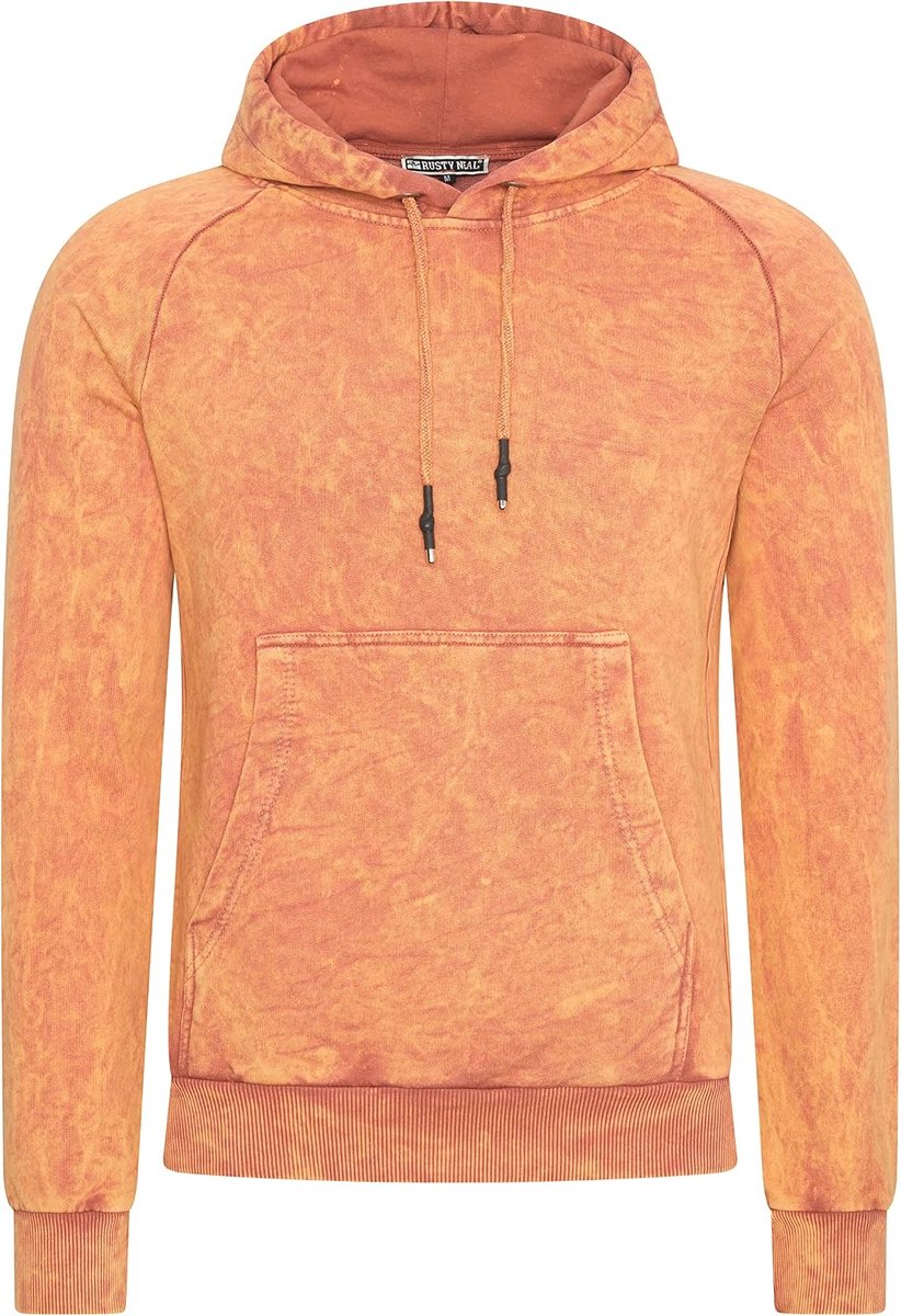 Neal Heren Streetwear capuchontrui verwassen sweatshirt met capuchon used look 160
