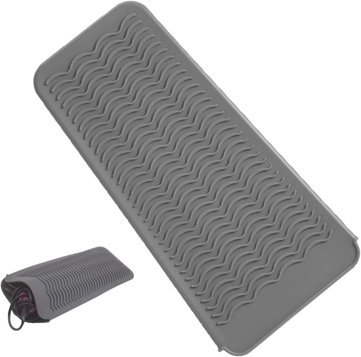 Hittebestendige Mat - Styling Apparaten Organizer - Styling Gereedschap Beschermen - Antislip Textuur - 28.6 x 13.1 cm - Grijs