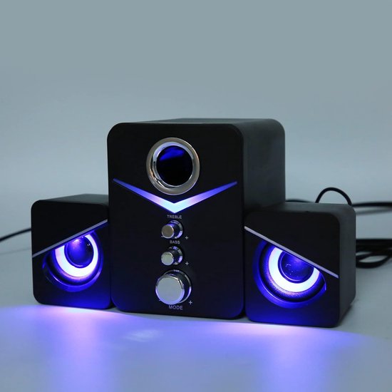 Computer Speaker - PC Soundbar - Muziek Luisteren - Hi-Fi Stereo Geluid - 24 x 16 x 13 cm - Zwart — afbeelding 4