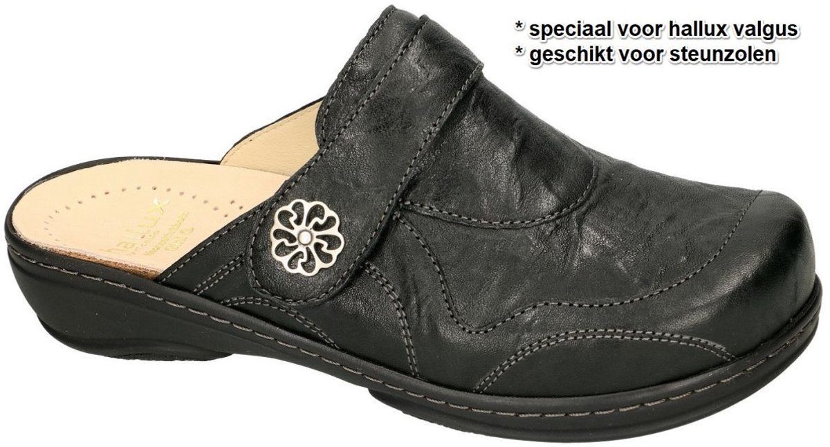 Fidelio Hallux -Dames - zwart - pantoffels - maat 39