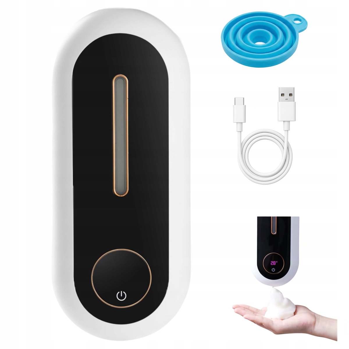 Merkloos Automatische zeepdispenser wandmontage USB 350ml LED