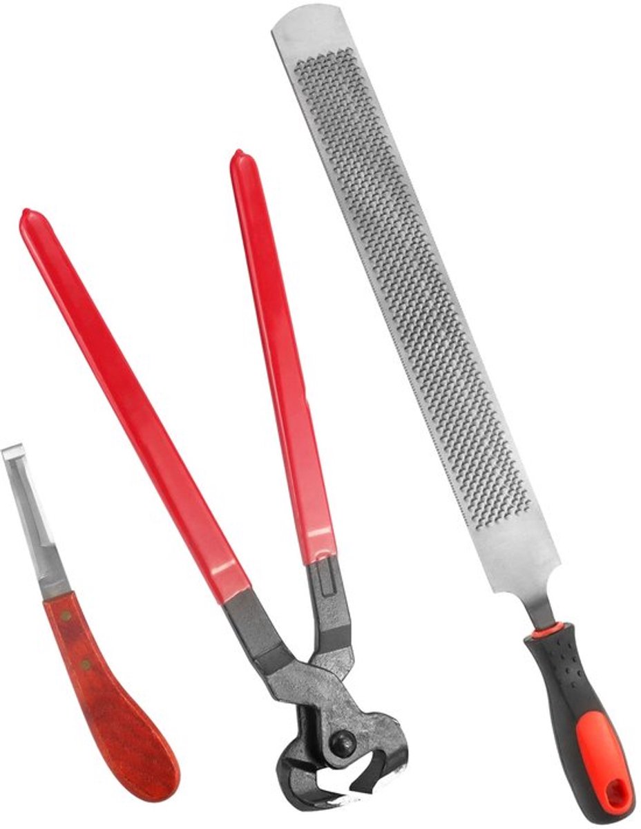 ® Set van 3 Hoefsmid Professionele Hoefbekap Gereedschapsset, Hoefmes - Hoefknipper - Hoefrasp