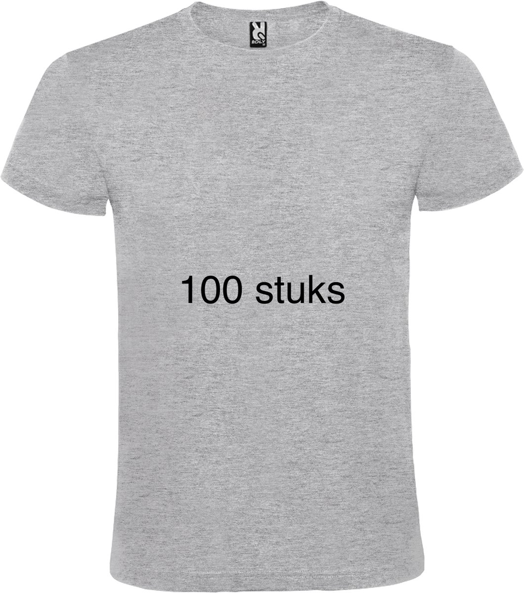 100 stuks voordeel pack Grijs Melee basic t-shirts Roly Atomic maat 5XL