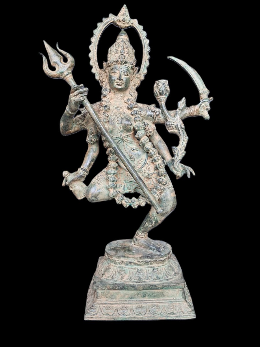Kali/Mahakali/Statue en bronze de la déesse Kali/42 cm/Inde/Asie