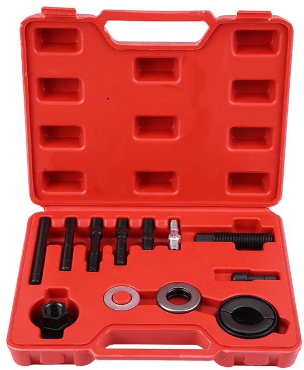 13-delige auto stuurbekrachtiging alternator pomp pulley trekker verwijderaar demontage installer gereedschap pulley trekker verwijderaar & installer kit stuurbekrachtiging pomp alternator pulley
