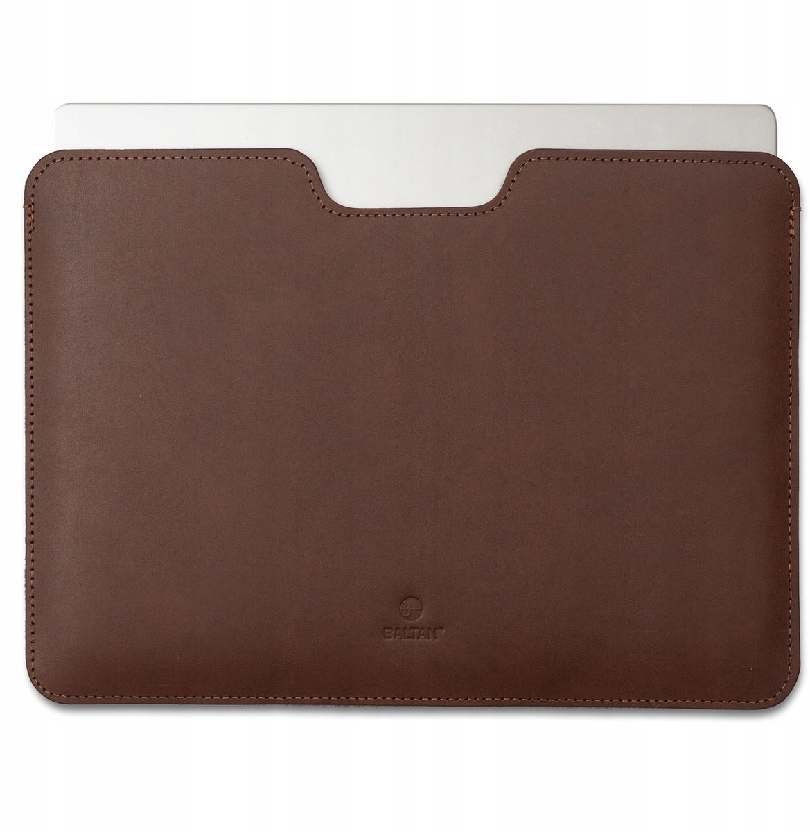 Merkloos Leren Laptophoes 15'' - Donkerbruin