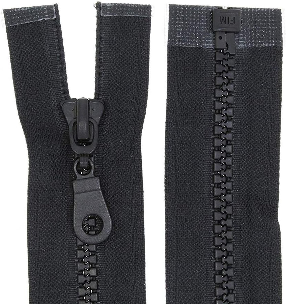 Zip for jackets, plastic, plastic, zips, divisible (black, 35 cm) - ShopVlot
