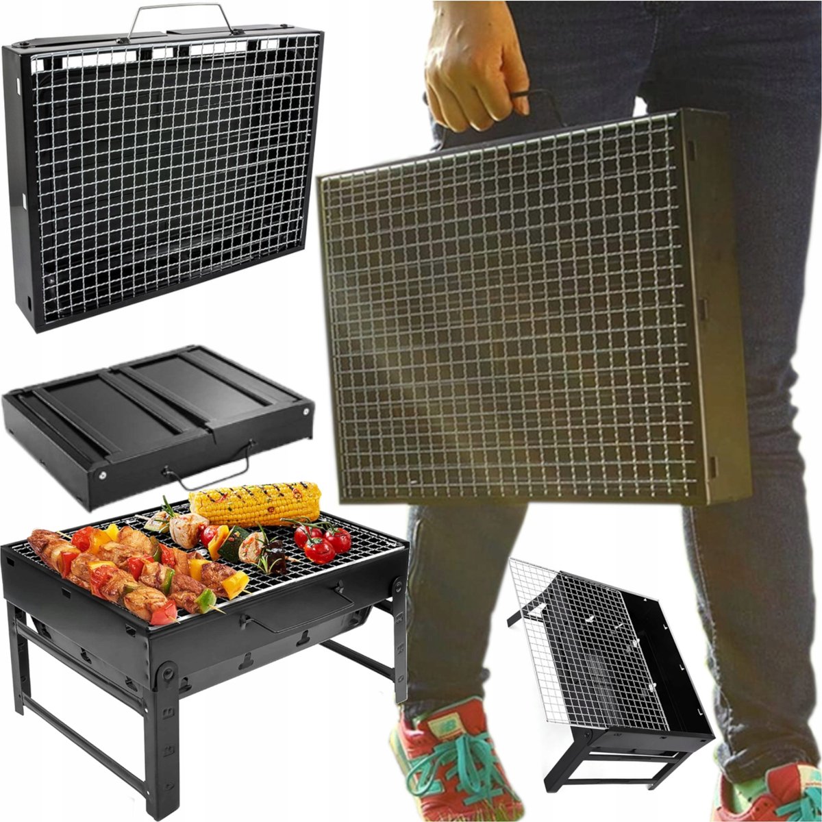 Draagbare Koolgrill Koffer - Compact & Opvouwbaar