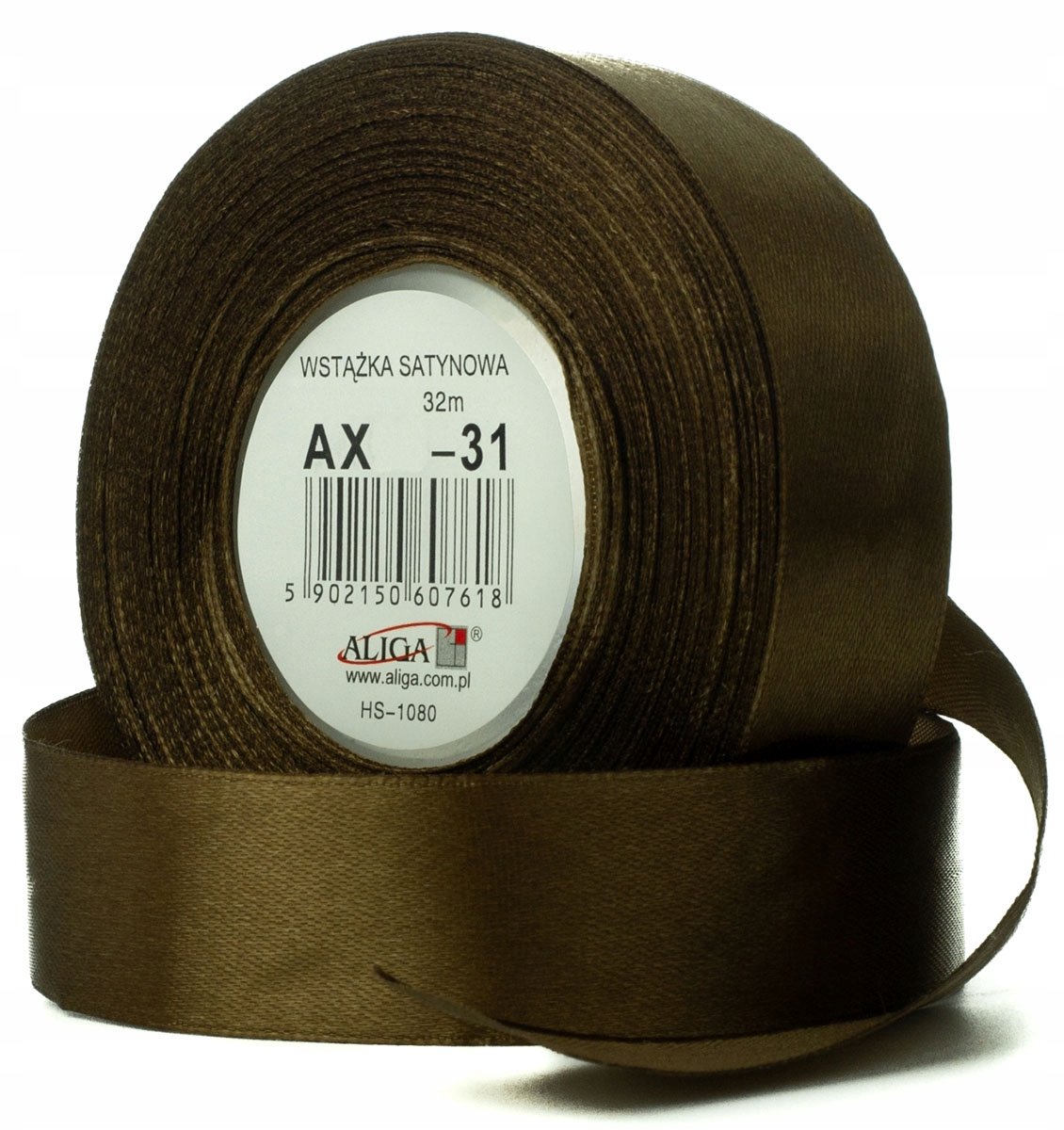 Satijnlint - Bronskleurig, 25 mm breed, 32 meter lang