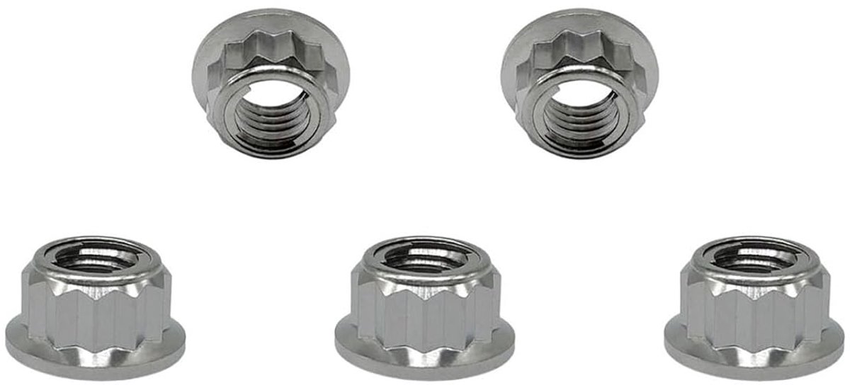 Titanium moer M8 x 1.25mm - bi-hex titanium legering - verlaagd gewicht - ideale vervanging voor staal - ShopVlot
