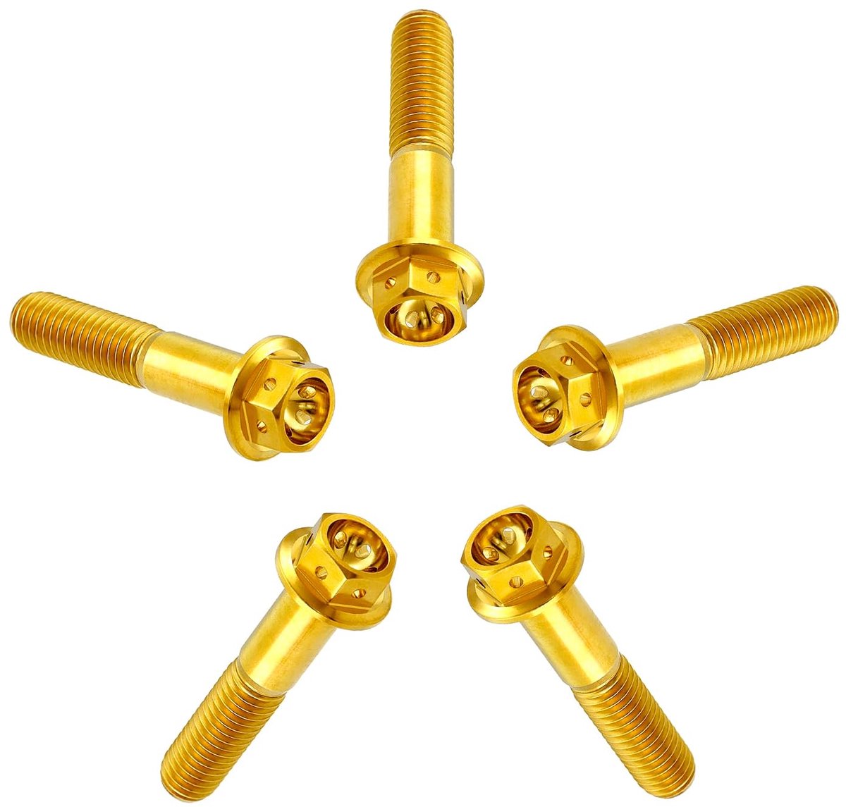 Titanium bouten M8x30mm - Flenskop - Goudkleurig - Sterk en lichtgewicht - ShopVlot