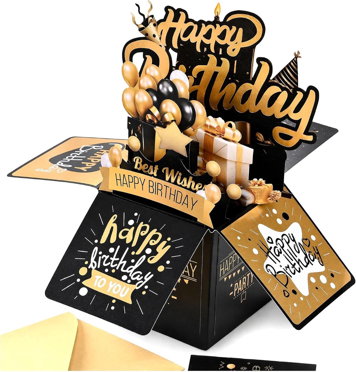 3D pop-up verjaardagskaart, handgemaakte wenskaart met verrassingsexplosiedoos voor Happy Birthday-feesten - ShopVlot