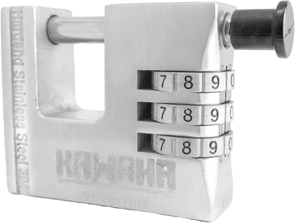 D-vormige hangslot 72/66 mm - roestvrij staal - zwaar uitgevoerd - weerbestendig voor opslagruimtes - ShopVlot