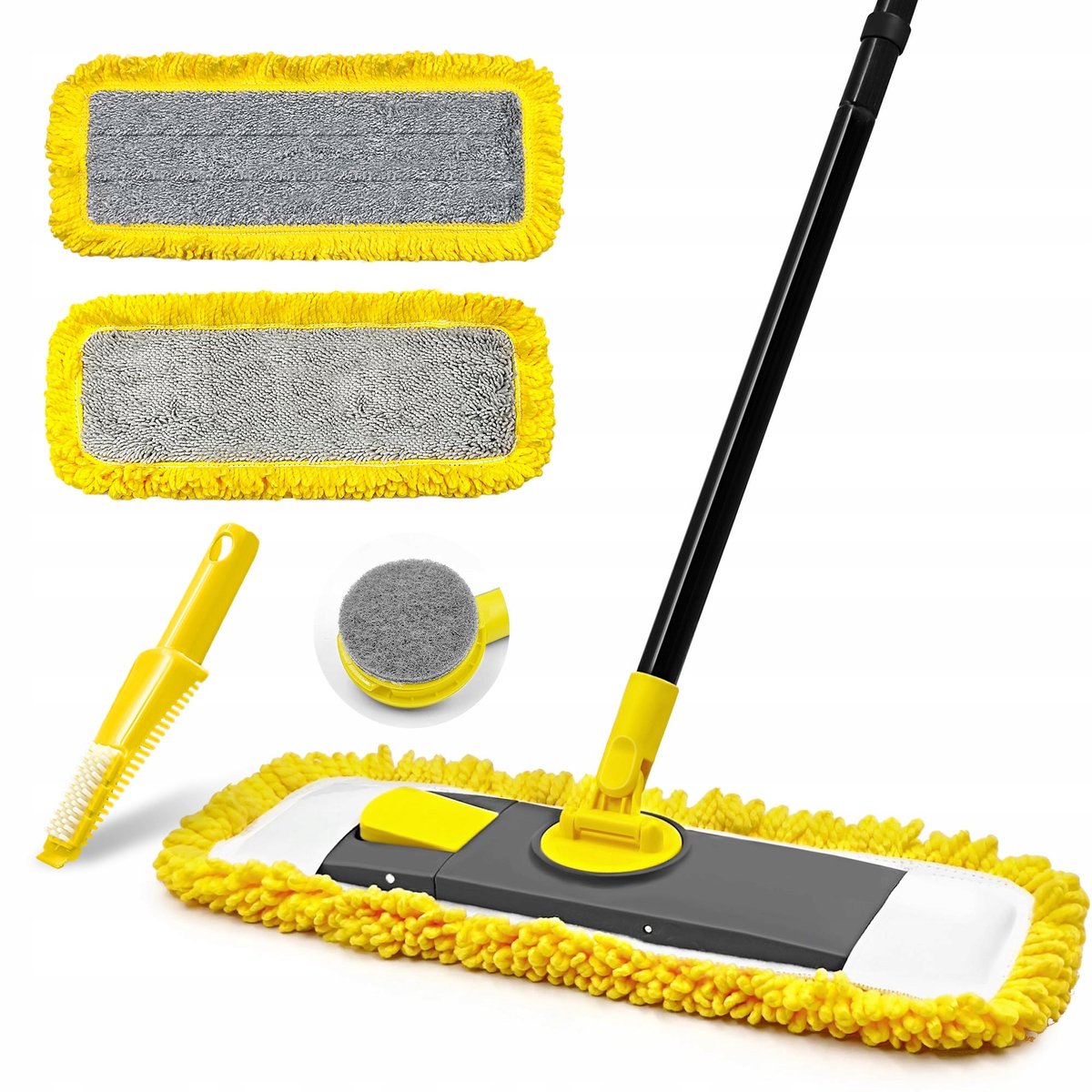 JEHONN DM-03 Vloermop met 2 microvezel pads - Telescopisch