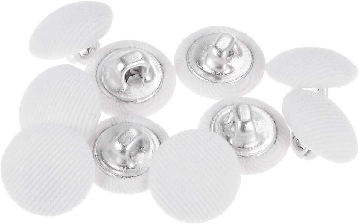 Knopen 11,5 mm rond met metalen schacht voor kleding, overhemden, blouses, wit