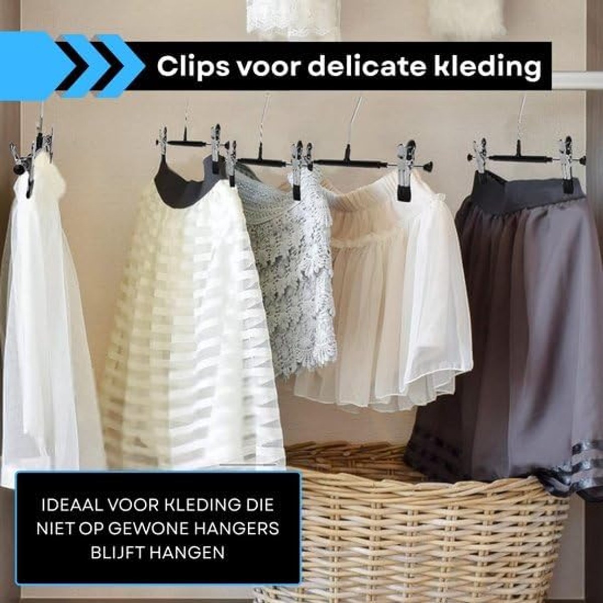 Kledinghangers met klemmen - roestvrij staal - antislip - kleding netjes ophangen - SnelShoppen