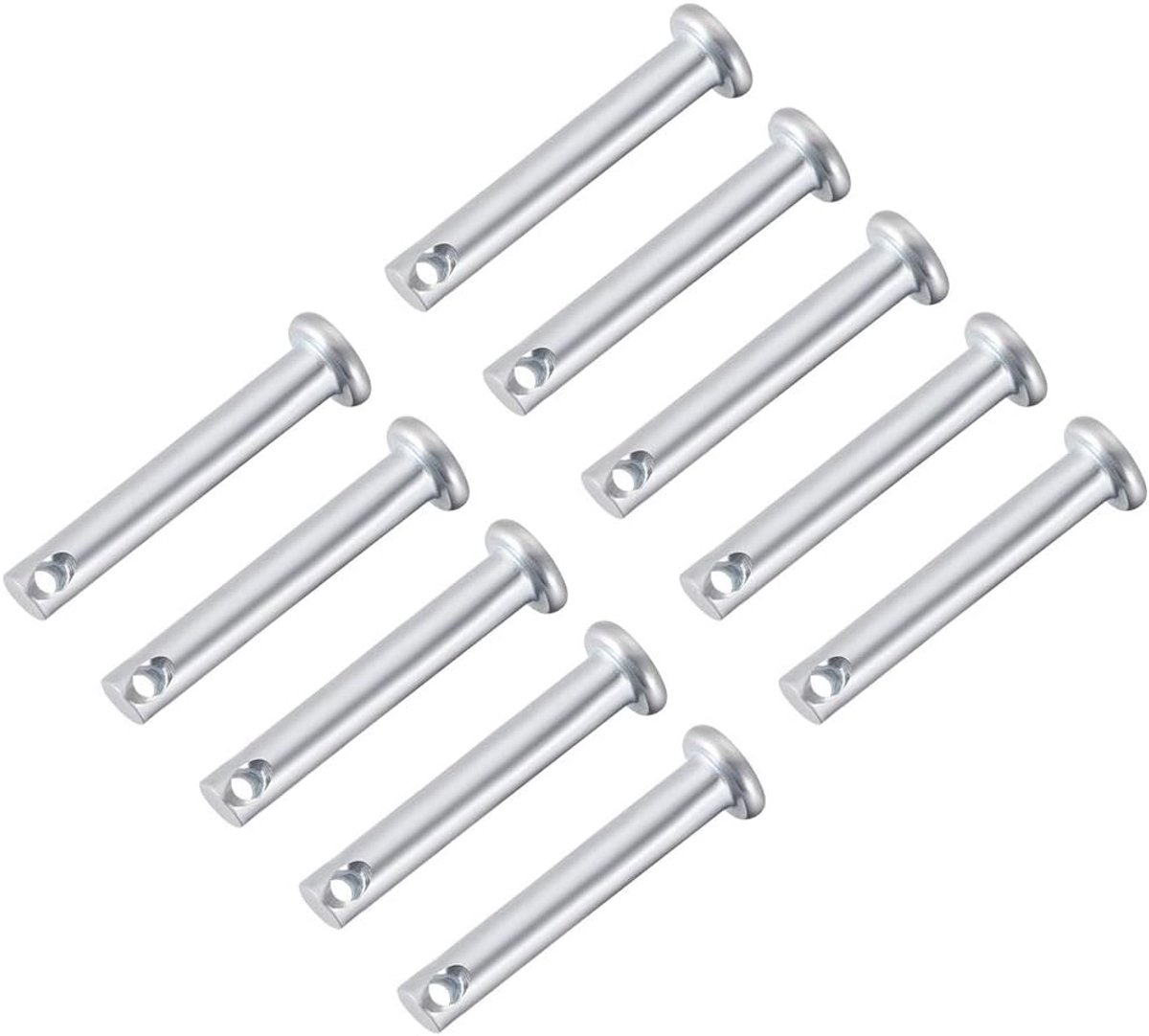 Sourcing map 10 stuks eengat vorkbouten 8 mm x 20 mm platte kop verzinkt staal 5mm x 30mm 10 Pcs