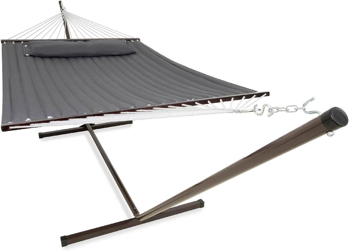 Tweepersoons Hangmat met Standaard 200 kg Outdoor | Geniet Samen in de Tuin of bij het Zwembad van Comfort Stevig Frame en Eenvoudige Montage