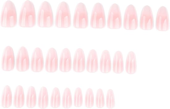 On Nails, Press On Nails Frosted Chai Glazed Medium Almond Nude Ombré Kunstnagels 30PCS Salonkwaliteit — afbeelding 5