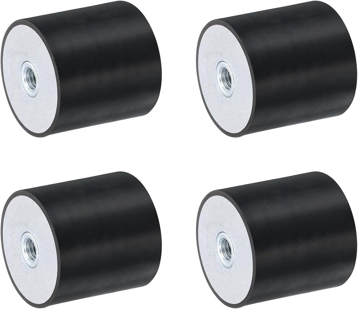 4 stuks 40 x 40 mm M8 schroefdraadbussen van rubber, trillingsisolatoren, vervangt anti-vibratiepads plat Silentblok-basisblok