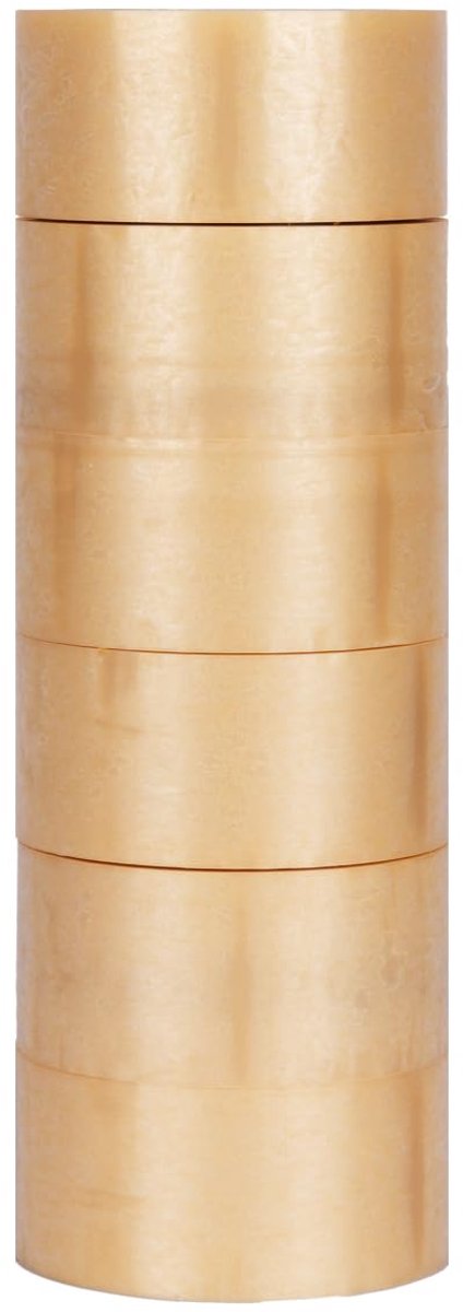 verpacking PVC-plakband 50 mm x 66 m transparant [uitvoering, kleur en aantal naar keuze] stil afrolend pakketplakband verpakkingstape, verpakkingstape, 6 rollen