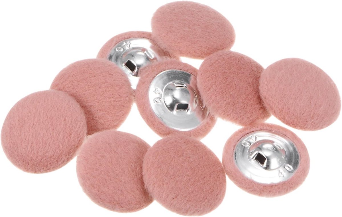 Knopen, 25 mm, ronde gaten met metalen schacht voor kleding, jurken, blouses, accessoires, naaien, roze