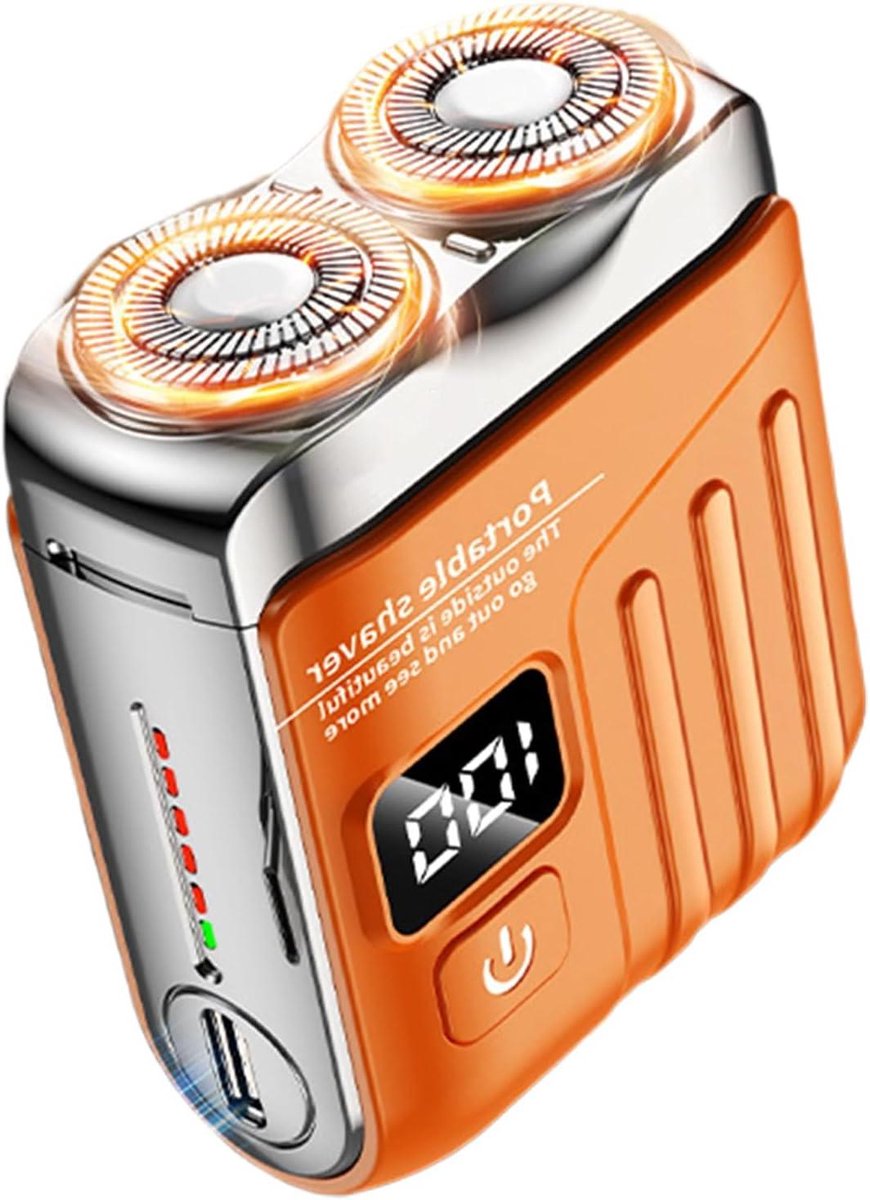 Reisscheerapparaat - Elektrische trimmer - Persoonlijke verzorging - Zelfnivellerende kop - 82 gram - Zilver