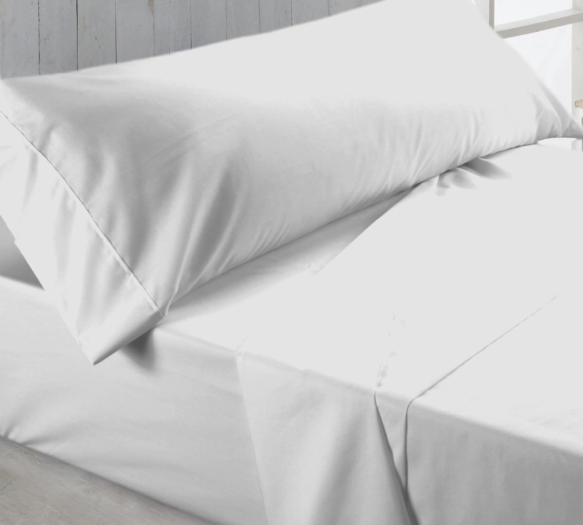 Hoeslaken, 90 x 190/200 cm, wit, 3-delig, beddengoed met 90 cm, hoeslaken, kussensloop 50% katoen (polykatoen, 90 x 190/200 cm)