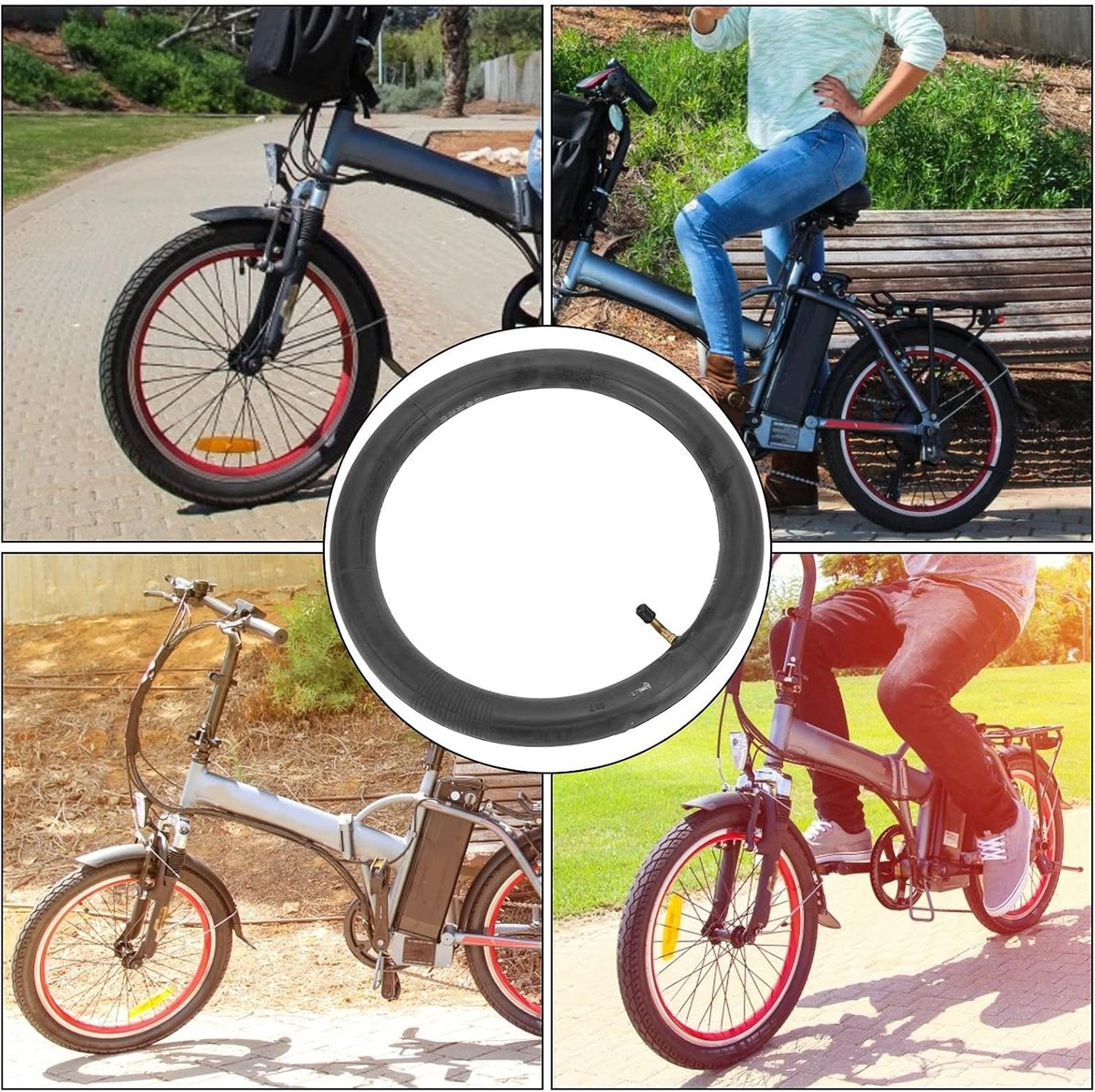Elektrische Fiets 14x2.125 Binnenband met Schuin Ventiel, Fietsbuizen 57-254, Butylrubber Superieure Duurzaamheid Binnenband voor Elektrische Fietsen