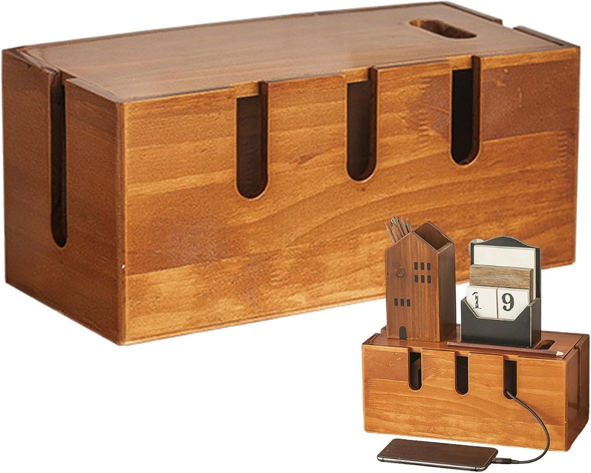 Box voor het beheer van de kabel: uitschakelaar voor kabeluitgang, robuuste bescherming voor de kabelhouder voor een nette organisatie van kabels, ruimte voor het opbergen van schakelapparaten