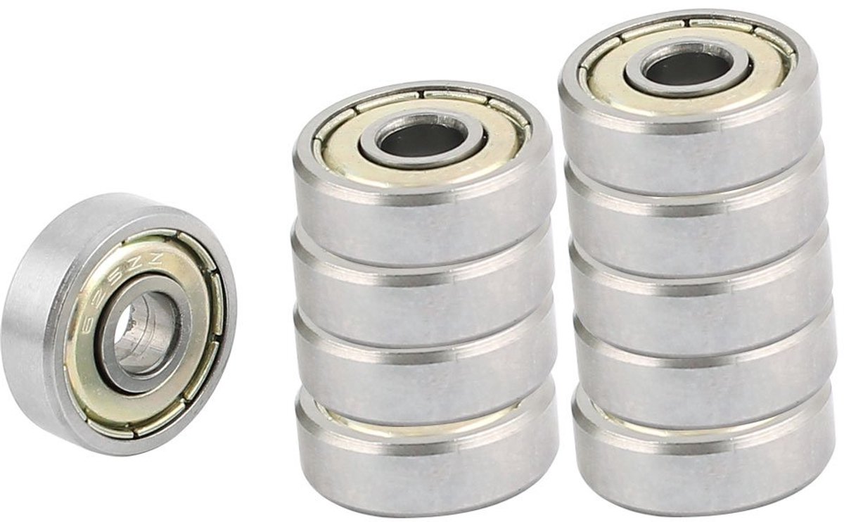 sourcingmap 625ZZ 16 x 5mm koolstofstaal groef radiale kogellagers zilver 10st