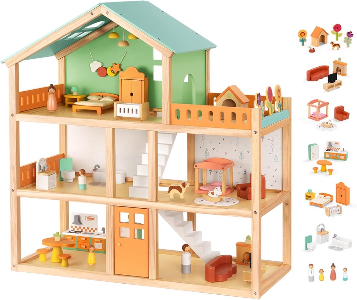 BCOK066 poppenhuis Hout