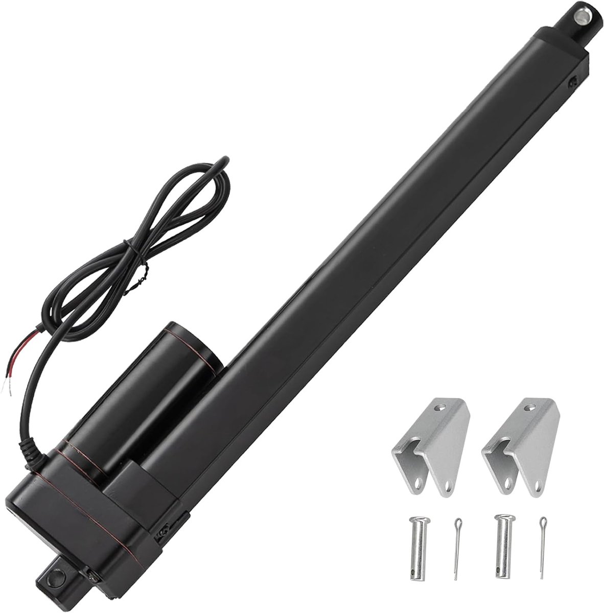 250 mm slag 3000 N IP65 waterdichte lineaire aandrijving 24 V lineaire actuator lineaire motor 5 mm/s met montagebeugels voor lift coop deur, kast, raamopener, deuropener, domotica